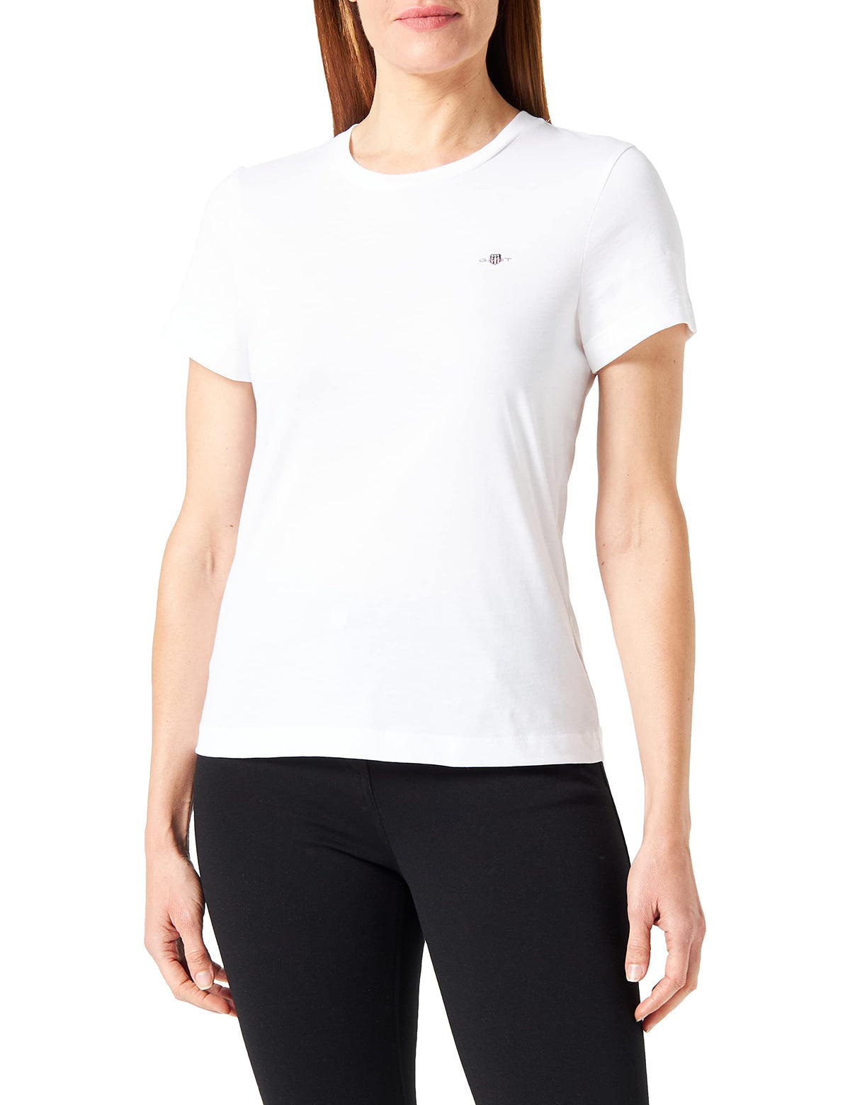 GANT Women's REG Shield SS T-Shirt, White, S