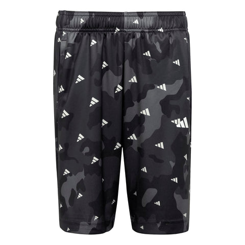 adidas Unisex Kids Train Essentials Seasonal AEROREADY Allover Print Regular-Fit Shorts, Grey Six, 13-14 Years