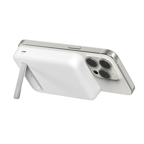 Belkin BoostCharge Pro Wireless Power Bank 8K w/ Qi2, MagSafe Compatible + Built-in Pop-up Kickstand - Compatible w/iPhone 15, 15 Plus, 15 Pro, 15 Pro Max, iPhone 14, and More - White