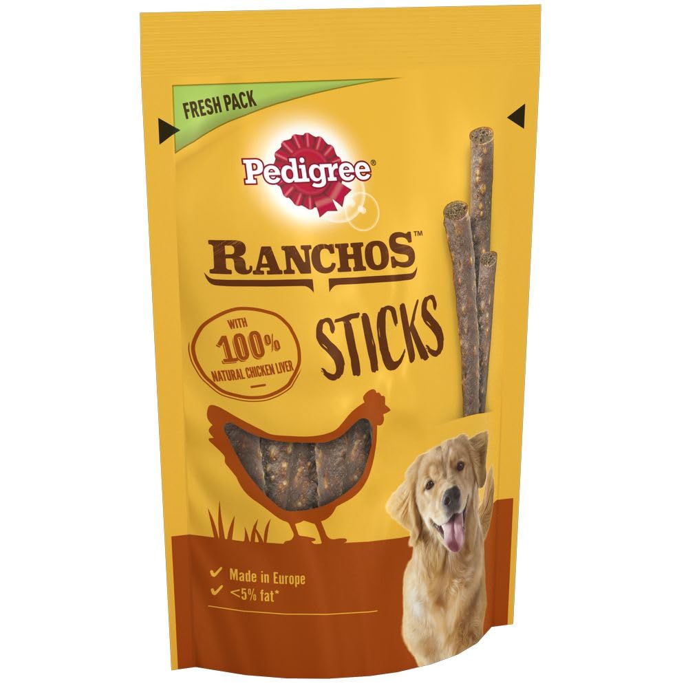Pedigree Ranchos Sticks - Dog Treats - for Adult Dogs - with Chicken - 10 x 60 g