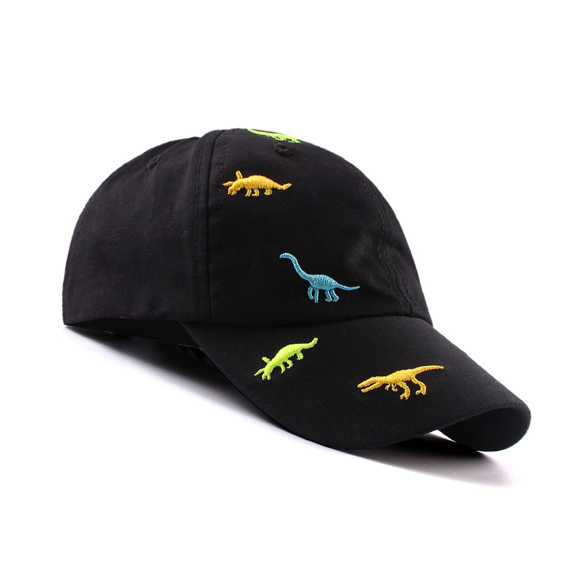 Bamery Toddler Baseball Hat for Boys&Girls Baby Baseball Cap Embroidery Dinosaur Kids Hat for 2-6T (Dinosaur Black, 2-6T)