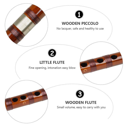 1 Set Bamboo Flute Wooden Flutes Flute Instrument Toy Wood Woodwinds Wooden Flute Toy Kindergarten Instrument Toy Wind Instrument Toy Toys Practical Piccolo Clarinet Music Child