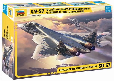 Zvezda 7319 500787319-1 500787319 - 1:72 Sukhoi SU-57 - Plastic Construction Model Assembly Kit - for Beginners - Detailed, Unvarnished