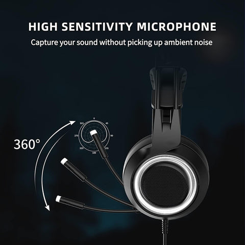 VBESTLIFE Cat Ear Gaming Headphones, Wired AUX 3.5mm Stereo Over Ear Gaming Headset with Noise Reduction Mic, Detachable Cat Ears, Fit Boys Girls, for Smartphones PC Tablet (Black)