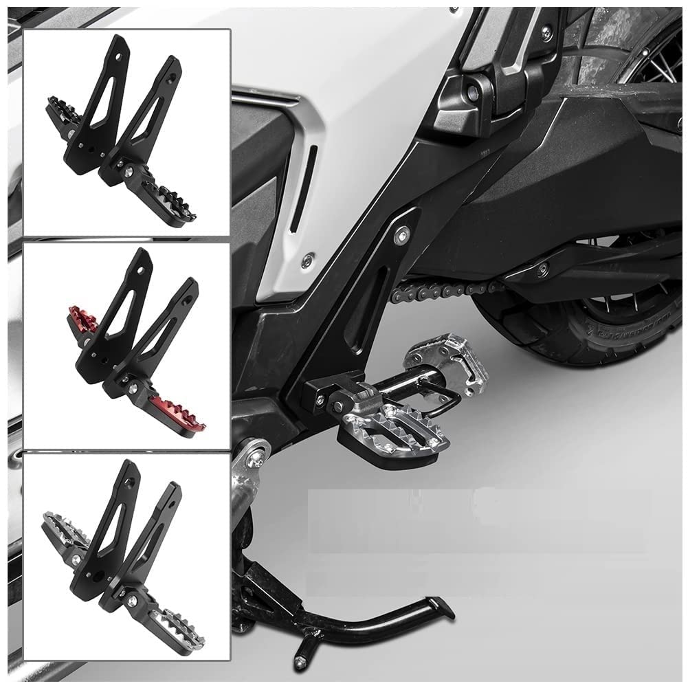 Motorcycle Passenger Foot Pegs Pedal for H-onda X ADV XADV X-ADV 750 XADV750 X ADV750 XADV-750 2021 2022 2023 Folding Rear Rest Footpeg Footrest Rearsets Fairing Kit Accessories (Titanium)