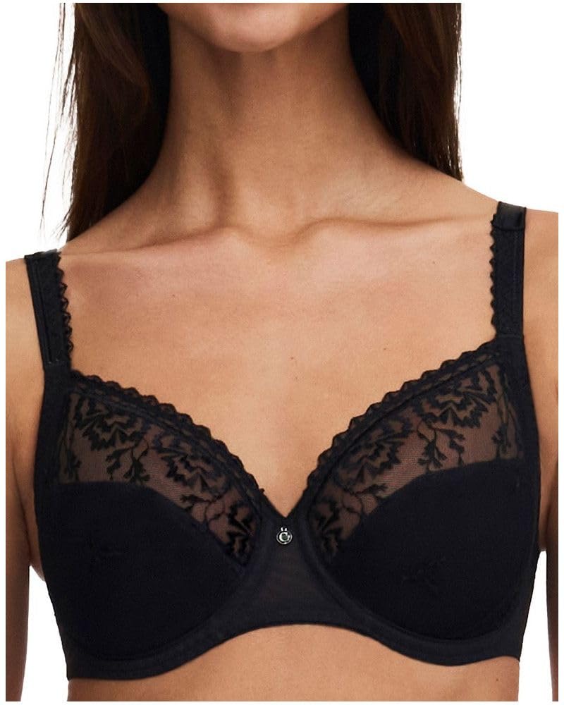 Chantelle Women's, EVERY CURVE, Very covering underwired bra, Women's lingerie, Schwarz, 40DD