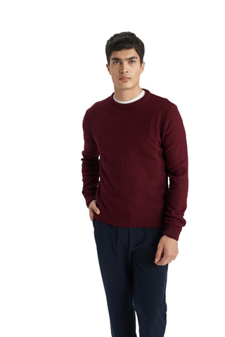DeFacto Men's B7864ax T-Shirt, Bordeaux, M