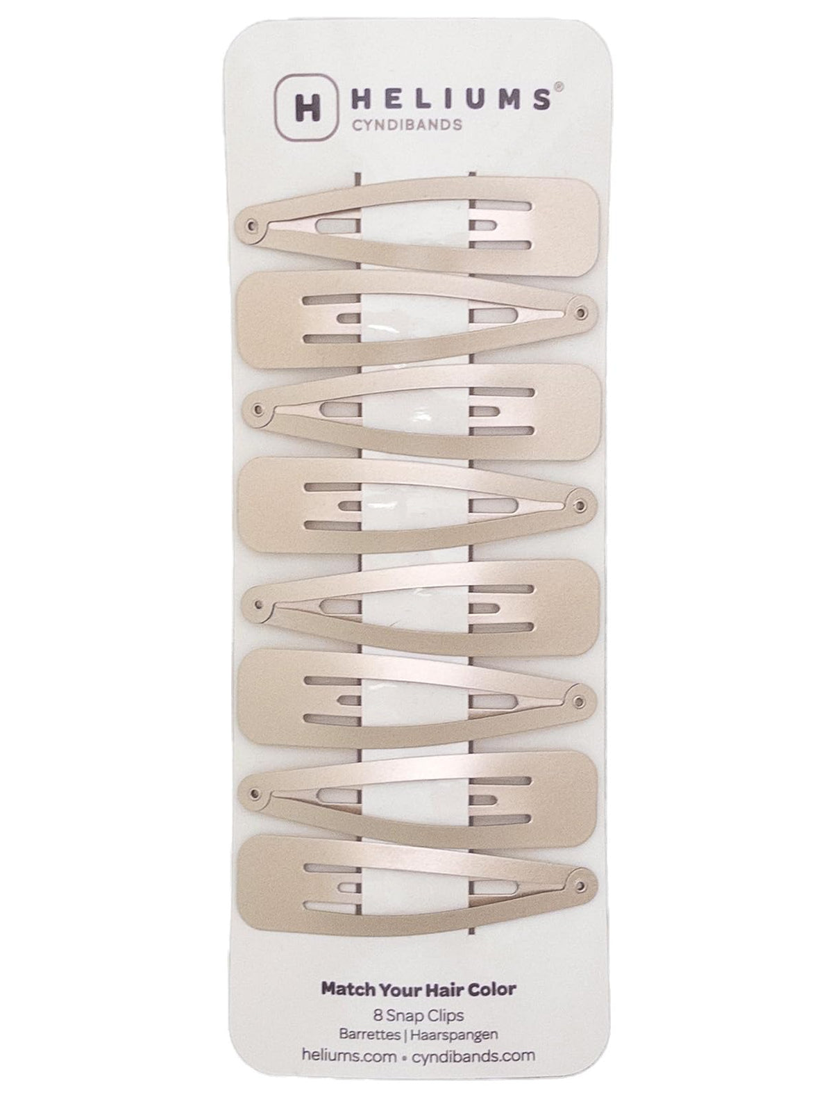 Heliums Large Snap Clips, Ash Blonde Metal 6.8cm Hair Barrettes for Women, Metallic Finish Blends with Hair Color - 8 Count