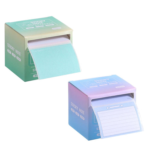 Bagentry 2 Sticky Notes Roll Tape with Pull Out Dispenser Boxes, 512 Sheets Full Adhesive Sticky Notes 1.7 x 2.4 Inch, Self-Stick Memo Pads Sticker Label for Noting Writing (Blue & Green)