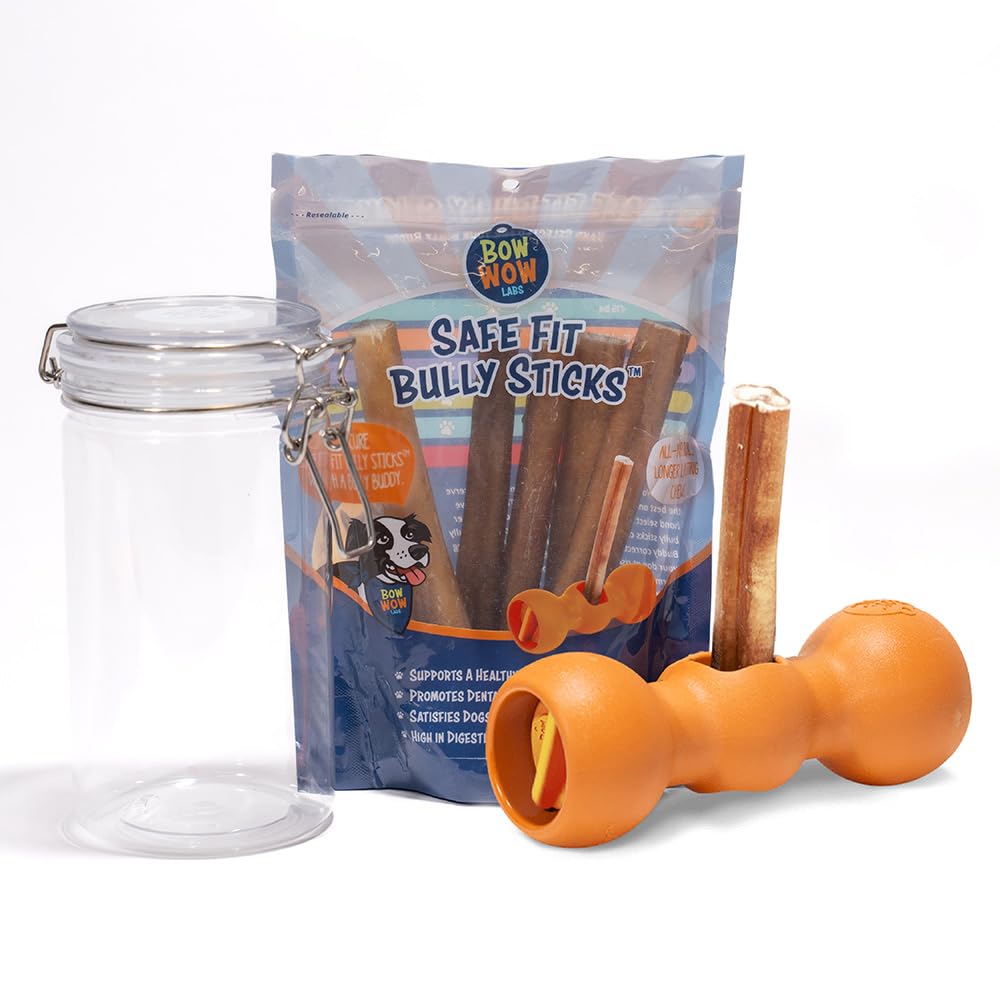 Bow Wow Labs New Bow Wow Buddy Starter Kit - Anti-Choking Bully Stick Safety Device for Dogs (S)