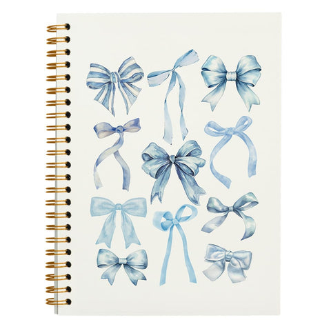 FLVGE Bow Notebook Journal, Retro Coquette Bowknot Bow Spiral Notebook, Coastal Granddaughter Aesthetic College Ruled Hardcover Spiral Notebook Journal for Work Notes Journaling 5.5x8.3