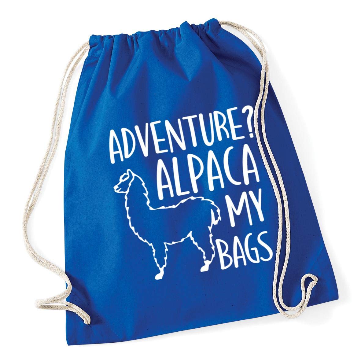 Hippowarehouse Adventure alpaca my bags Drawstring Cotton School Gym Bag 37cm x 46cm, 12 litres