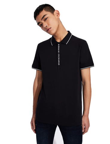 Armani Exchange Men's Hidden Buttons, Stretch Cotton Polo Shirt, Blue (Navy 1510), XX-Large