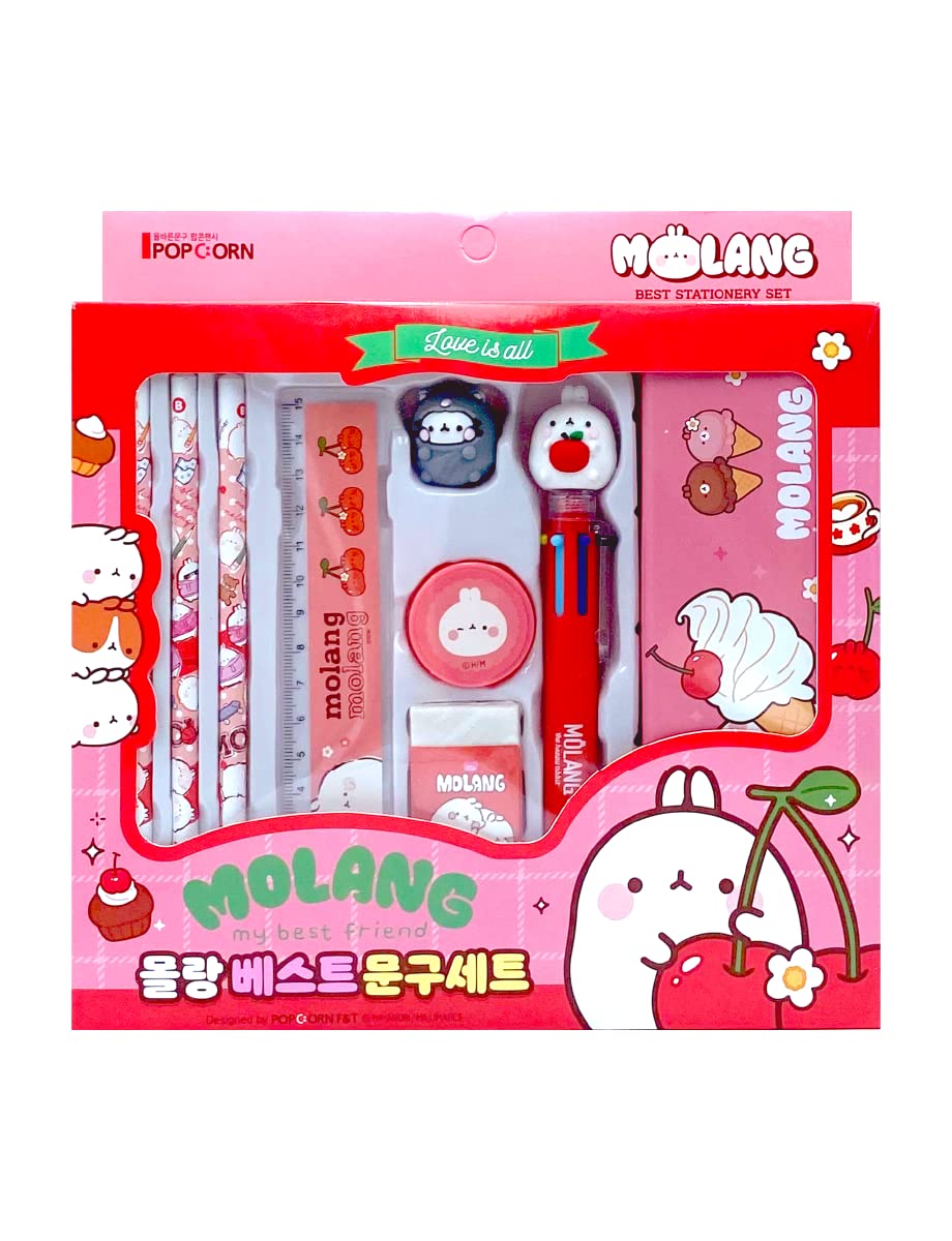 Q.REST 7 types of Molang pencils Package (Red)