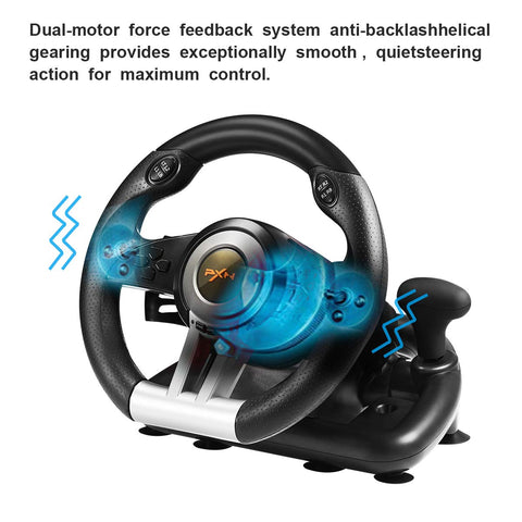 PXN Xbox Steering Wheel V3II 180ÃƒÆ’Ã†â€™ÃƒÂ¢Ã¢â€šÂ¬Ã…Â¡ÃƒÆ’Ã¢â‚¬Å¡Ãƒâ€šÃ‚Â° PC Gaming Racing Wheel Driving Wheel, with Linear Pedals and Racing Paddles for PC, PS4, Xbox One, Xbox Series X|S, Nintendo Switch - Black