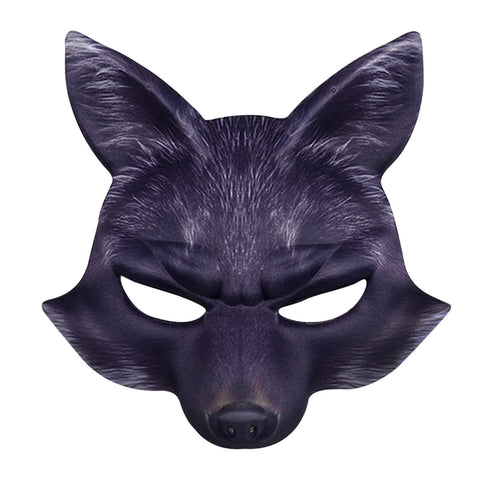 TINAYAUE Fox Face Mask Halloween Fox Half Face Mask Cosplay Carnival Party Dress Up Mask Fancy Dress Costume Accessory