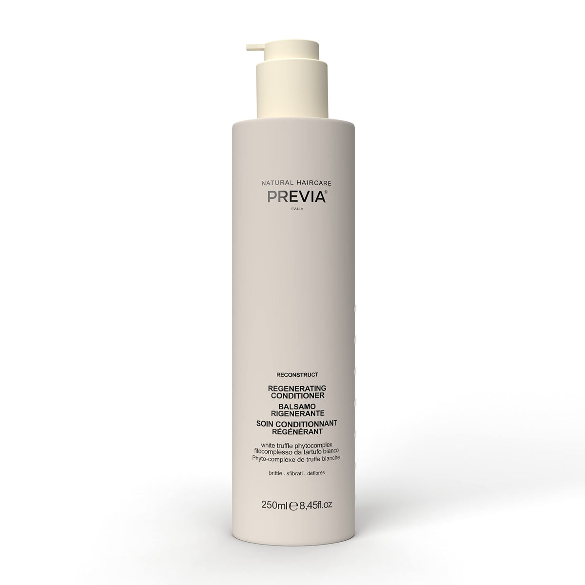 PREVIA Reconstruct Regenerating Conditioner - Damaged Hair Conditioner with White Truffle - Hydrating Deep Conditioner (8.45 oz)