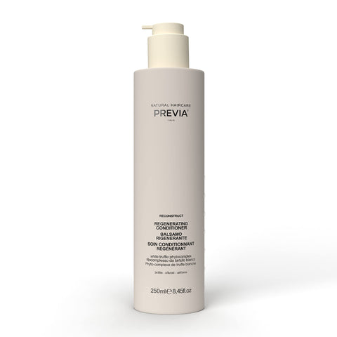 PREVIA Reconstruct Regenerating Conditioner - Damaged Hair Conditioner with White Truffle - Hydrating Deep Conditioner (8.45 oz)
