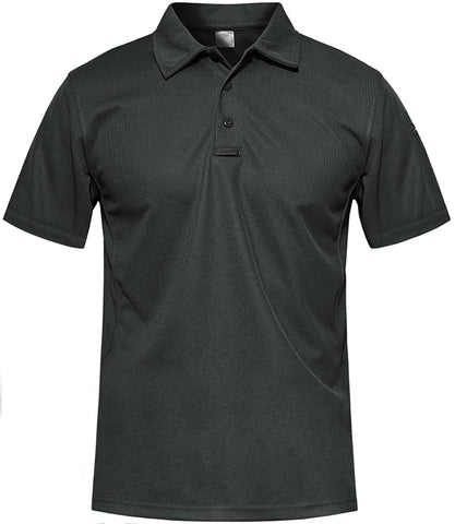 MAGCOMSEN Mens Golf Shirts Work Casual Polo Tshirts for Men Regular Fit Sports Breathable Tee Top Cycling Walking Shirts for Men Outdoor Quick Dry Jogging Tshirt Grey