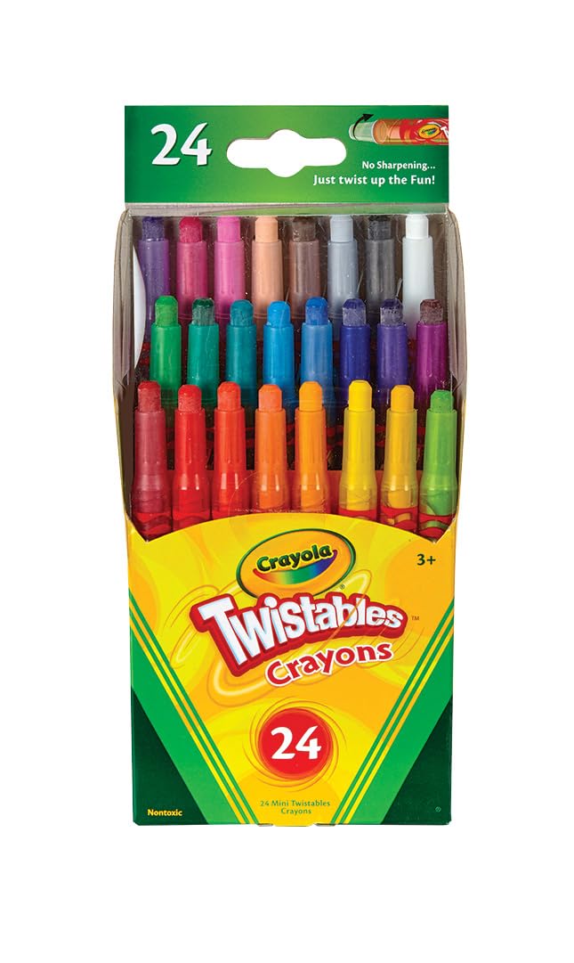 CRAYOLA 24ct Mini Twistables Crayons, Acrylic, Multicolour, 24 Count (Pack of 1)