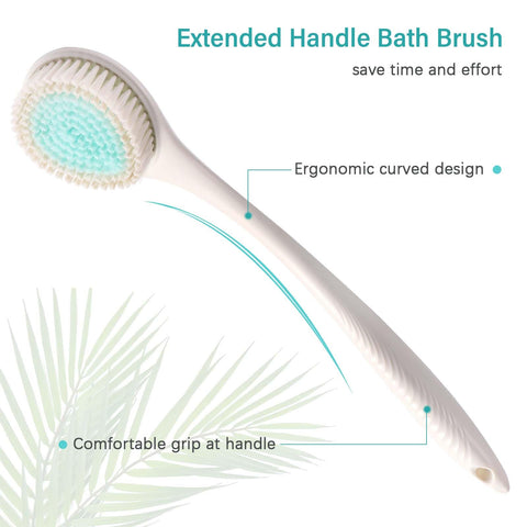 Brencco Body Brush with Long Handle, Shower Brush with Textured, Body Brush for Skin Cleaning