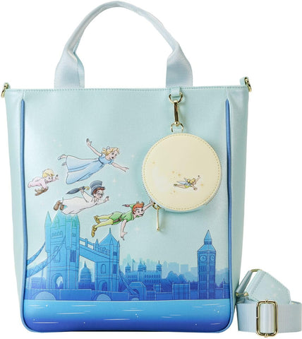 Loungefly Disney Peter Pan You Can Fly Glow Tote Bag With Coin Bag