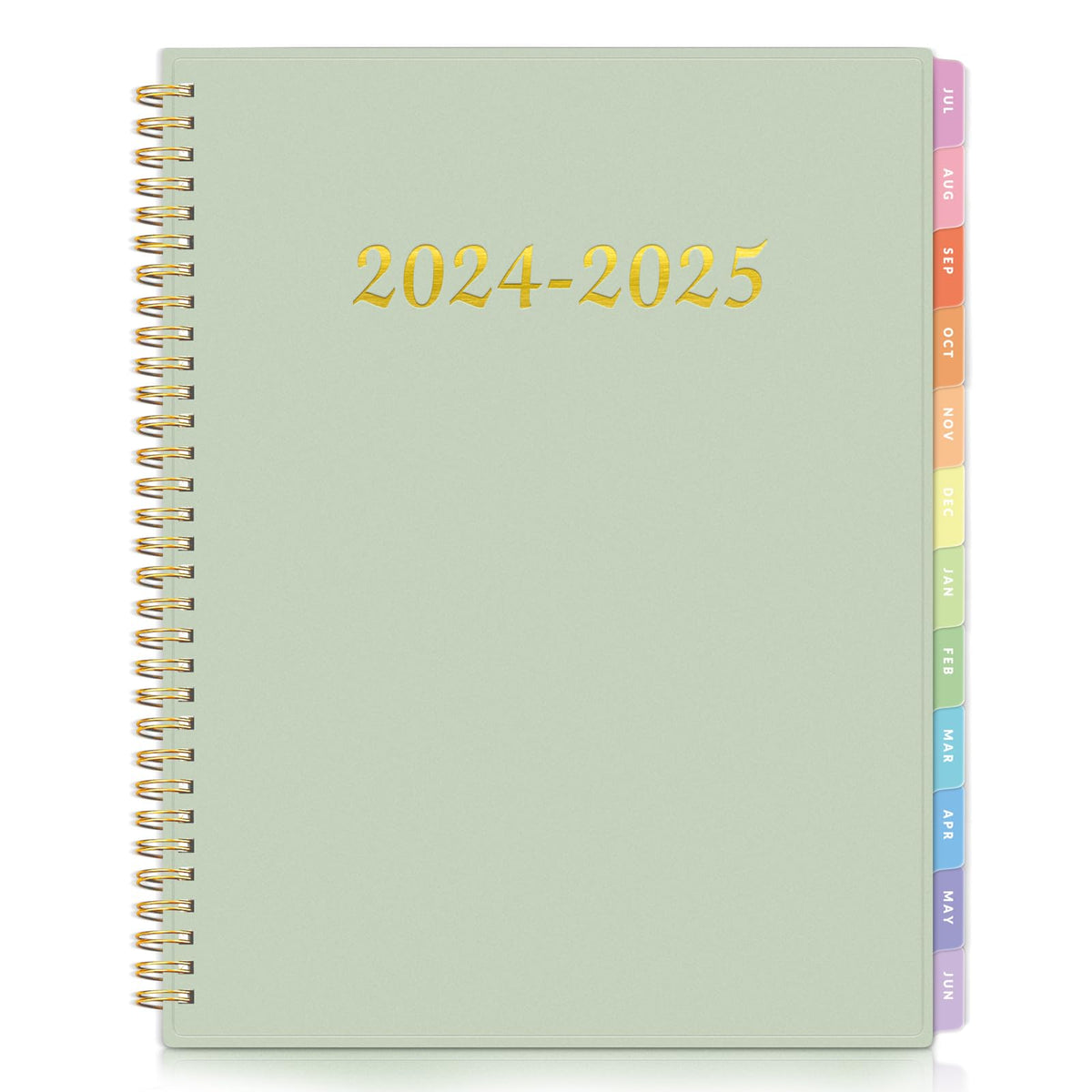 2024-2025 Academic Planner, Annecy Weekly ? Monthly Planner from Jul. 2024 - Jun. 2025, 8.5"x11" School Year Daily Planner with Monthly Tab, Waterproof PVC Cover, Spiral Bound, Pocket, Bookmark, Green