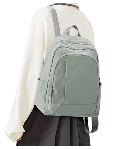 bergsalz Mini Backpack For Women Backpack Purse For Women Small Lightweight College Backpack Teacher Work Backpack Casual Daypack Backpacks Grey Green