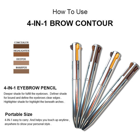 FantasyDay Magic 4 in 1 Makeup Pen - Pop Up Eyeliner, Lip Liner, Brow Pencil, Highlighter, Spot Pen - Travel Makeup Design - Touch Up Makeup Anytime - Versatile Shades