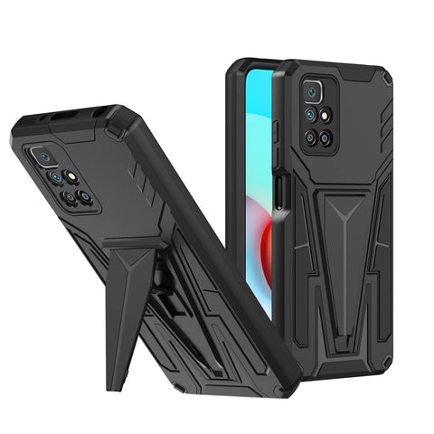 MAIJIN Compatible for Xiaomi Mi Redmi 10 / Redmi10 Prime Case, Anti-Scratch Shockproof Cover with Built-in Magnetic V Shaped Bracket (Black)