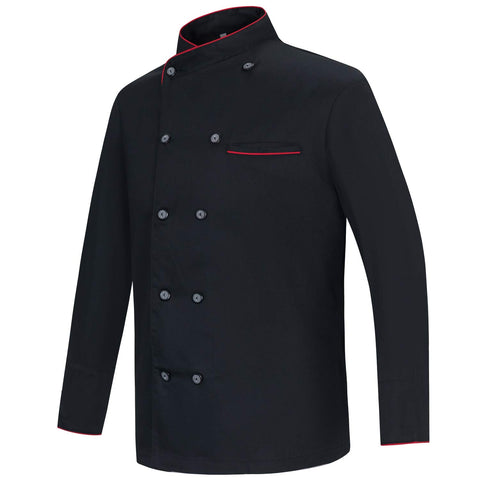 MISEMIYA - Uniform Chef Jackets Man Long Sleeves - Ref.842B - 4XL, Black