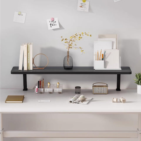 KUHEITAER Clamp On Desk Organizer Shelf, Desk Extension, Desk Extender Side Table, 23 Inch Desk Extension Shelf, Adjustable Desk Top Organizer, Above or Below Desk Placement