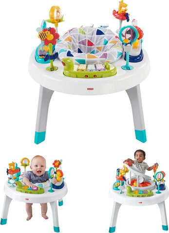 Fisher-Price Baby to Toddler Toy 2-In-1 Sit-To-Stand Activity Center with Music Lights and Spiral Ramp, Spin ÃƒÂ¢Ã¢â€šÂ¬Ã‹Å“N Play Safari
