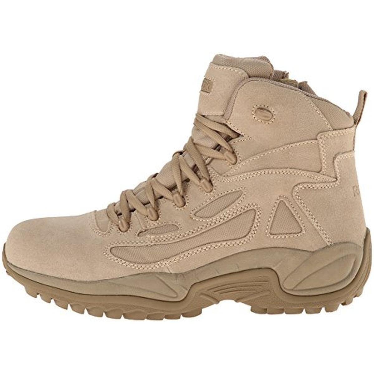 Reebok mens Rapid Response Rb Soft Toe 6" Stealth Side Zipper Military Tactical Boot, Desert Tan, 9 Wide US