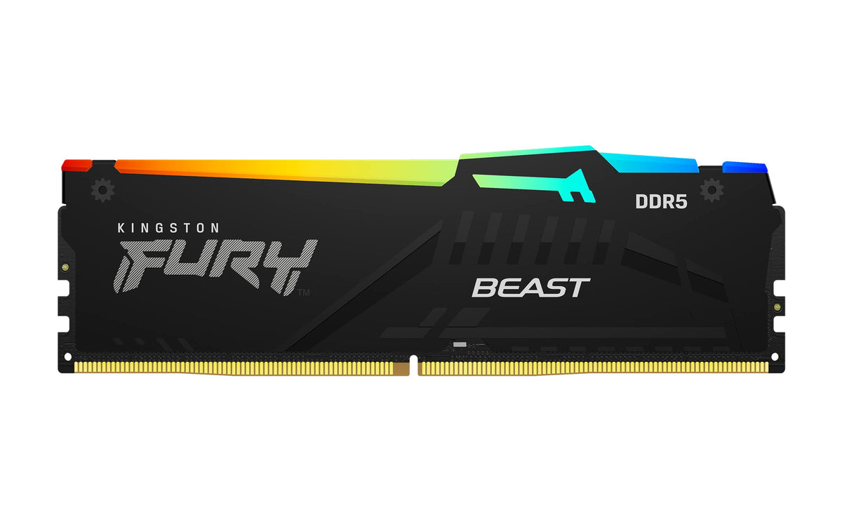Kingston FURY Beast Black RGB 32GB 5200MT/s DDR5 CL40 DIMM Desktop Gaming Memory Single Module - KF552C40BBA-32