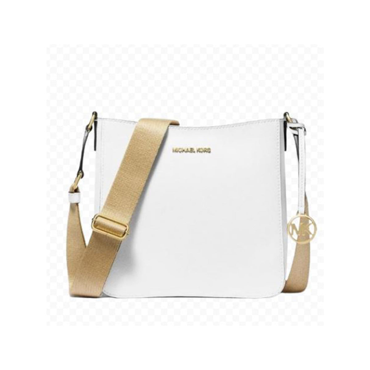 Michael Kors Small Leather Crossbody Bag (Optic White)
