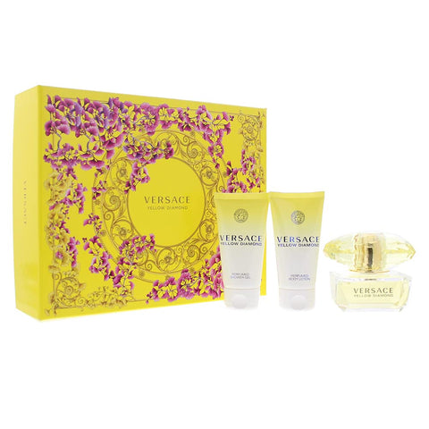 Versace Yellow Diamond for Women - 3 Pc Gift Set 1.7oz EDT Spray, 1.7oz Perfumed Shower Gel, 1.7oz Perfumed Body Lotion