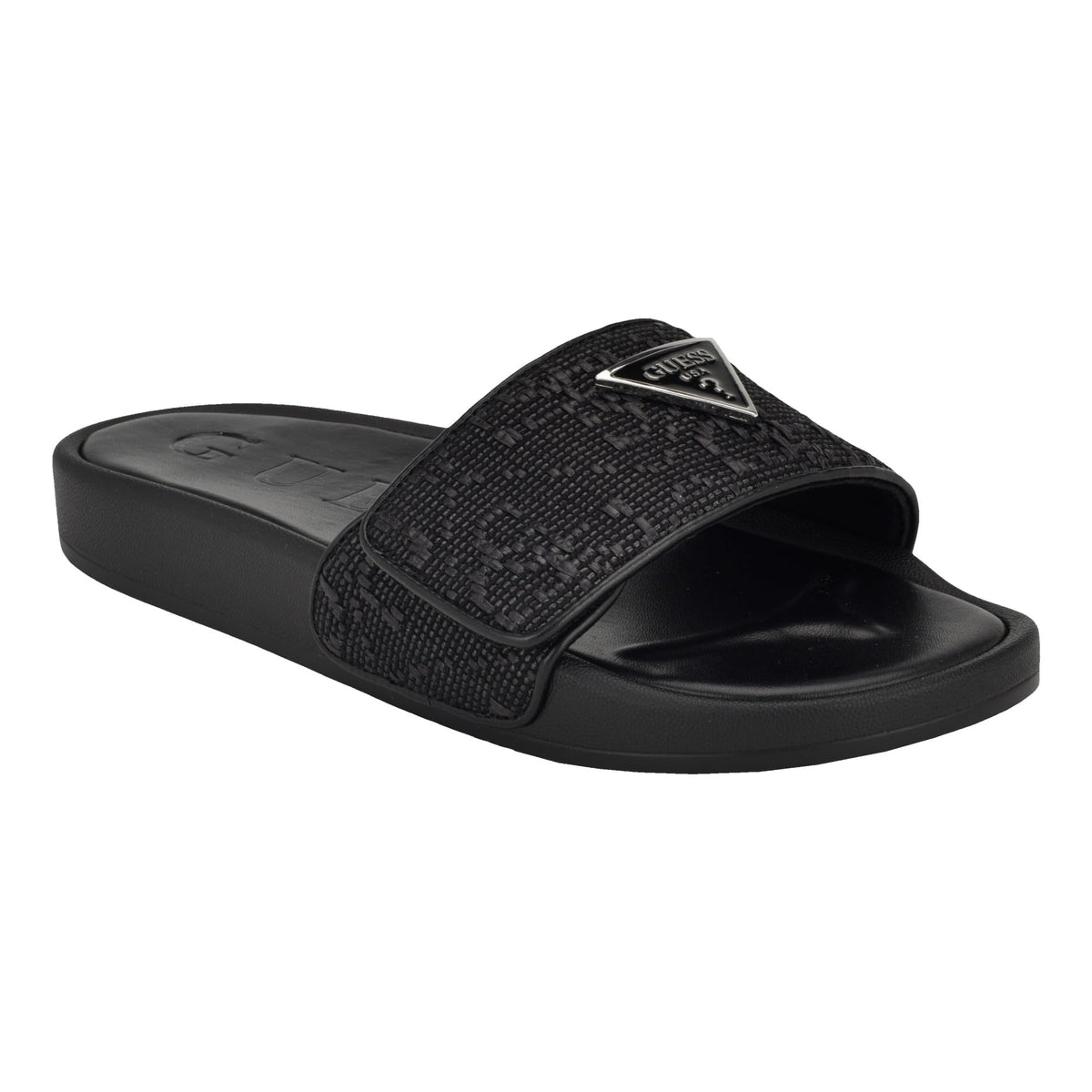 GUESS Women's CALLENA Sandal, Black 001, 6
