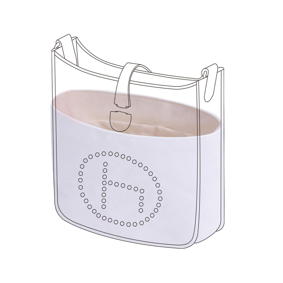 DGAZ Lightweight Purse Organizer Insert for Hermes Evelyne Bag,Silk and Dupontpaper handbag inner for Luxury Bags(Craie,TPM)