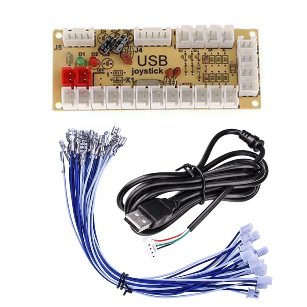 MOUDOAUER DIY Zero Delay Arcade USB Encoder Board to Joystick Kit for Mame Jamma PC Gaming Device Parts Accessories