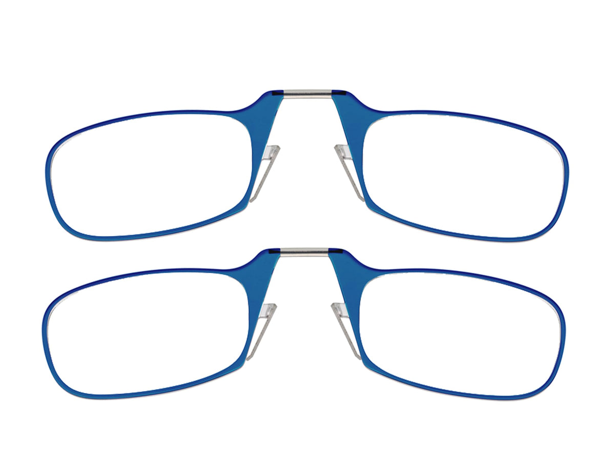 ThinOptics Readers Rectangular Reading Glasses, Blue, 44mm + 1