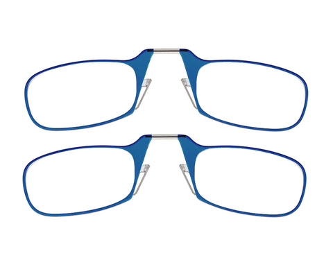 ThinOptics Readers Rectangular Reading Glasses, Blue, 44mm + 1