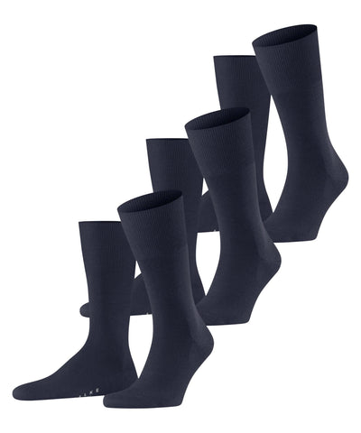 Falke, Mens, Merino Airport Bundle 3 Pack, Dark Navy, 9.5-10.5