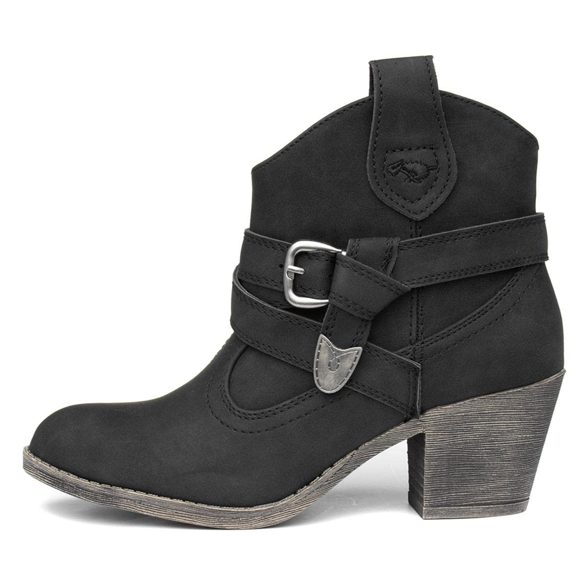Rocket Dog Women's Ankle Cowboy Boots, Black, 9