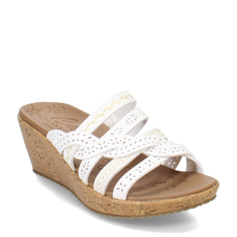 Skechers Women's Beverlee-New Resort Wedge Sandal, White, 10