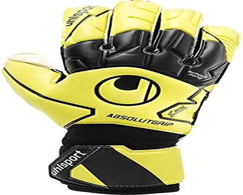 uhlsport Unisex Youth ABSOLUTGRIP Flex Frame Carbon Gloves, Lemon Tree, 9.5
