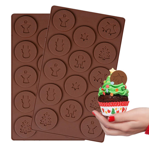 UTEFIF Christmas Chocolate Mould, Silicone, Irregular Shape, Brown, 120ml, For Christmas Cakes, Sweets, Chocolate Soap