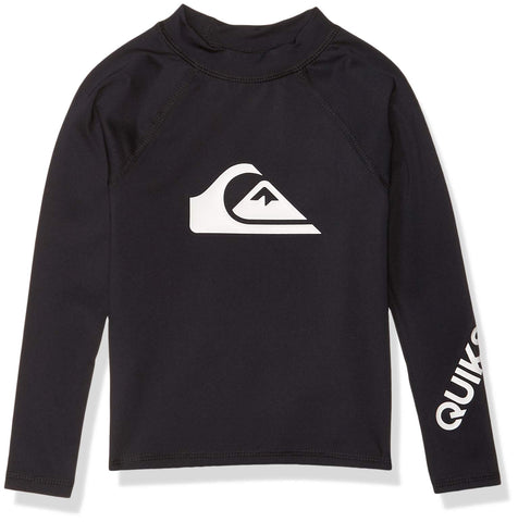 Quiksilver Boys' All Time Long Sleeve Rashguard Surf Shirt, Black, 6