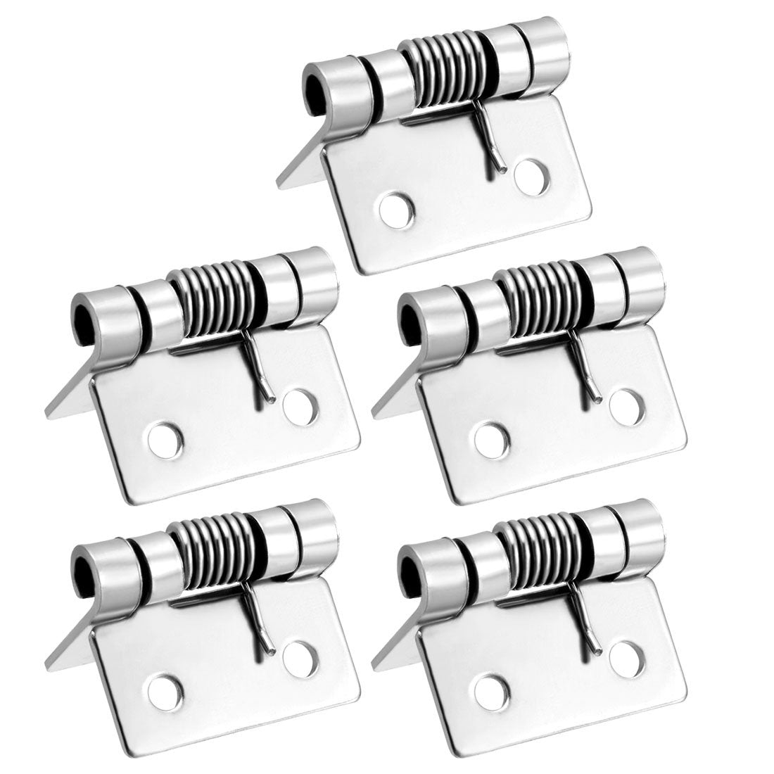 sourcing map Self Closing Spring Hinge 0.98" Stainless Steel Brushed DIY Hardware for Door Cabinet Small Box 5pcs Per Pack