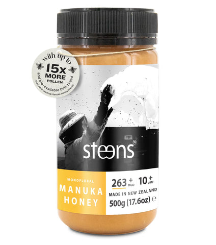 Steens Manuka Honey - MGO 263+ - Pure & Raw 100% Certified UMF 10+ Manuka Honey - Bottled and Sealed in New Zealand - 500g